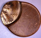 1969d OFF CENTER ERROR Lincoln Cent NICE Uncirculated / BU + Coin O/C LOT #6  NR