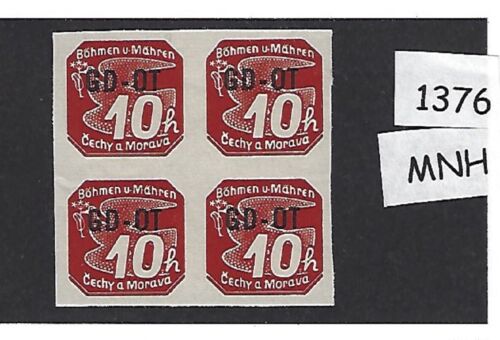 1940 MNH overprint stamp block WWII Germany Occupation / BaM Newspaper block MNH