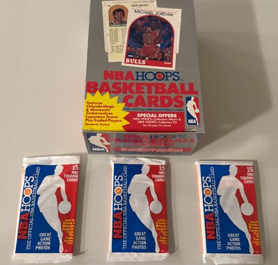 1989 HOOPS Lot of 45 Unopened Old Vintage NBA Cards in Sealed Packs NEW MJ PULLS