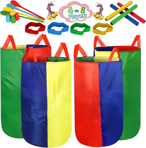 4-8 Player Potato Sack Race Bags Backyard Games for Kids and Adult