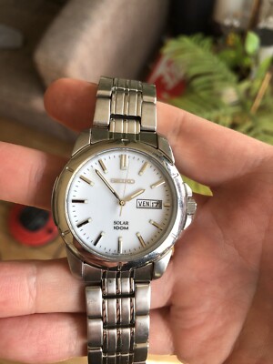 SEIKO セイコー SOLAR 100M V158-0AR0 ソーラー 腕時計 Seiko Solar 100m V158-0AS0 Seiko Solar Black Face Gold Tone