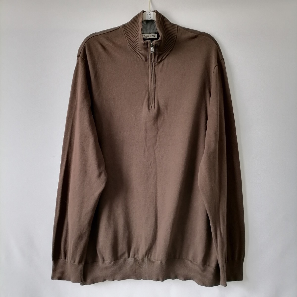 Old Navy Mens Brown Quarter Zip Long Sleeve Pullover Knitted