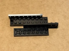 LEGO Parts - Black Plate 2 x 8 - No 3034 - QTY 5