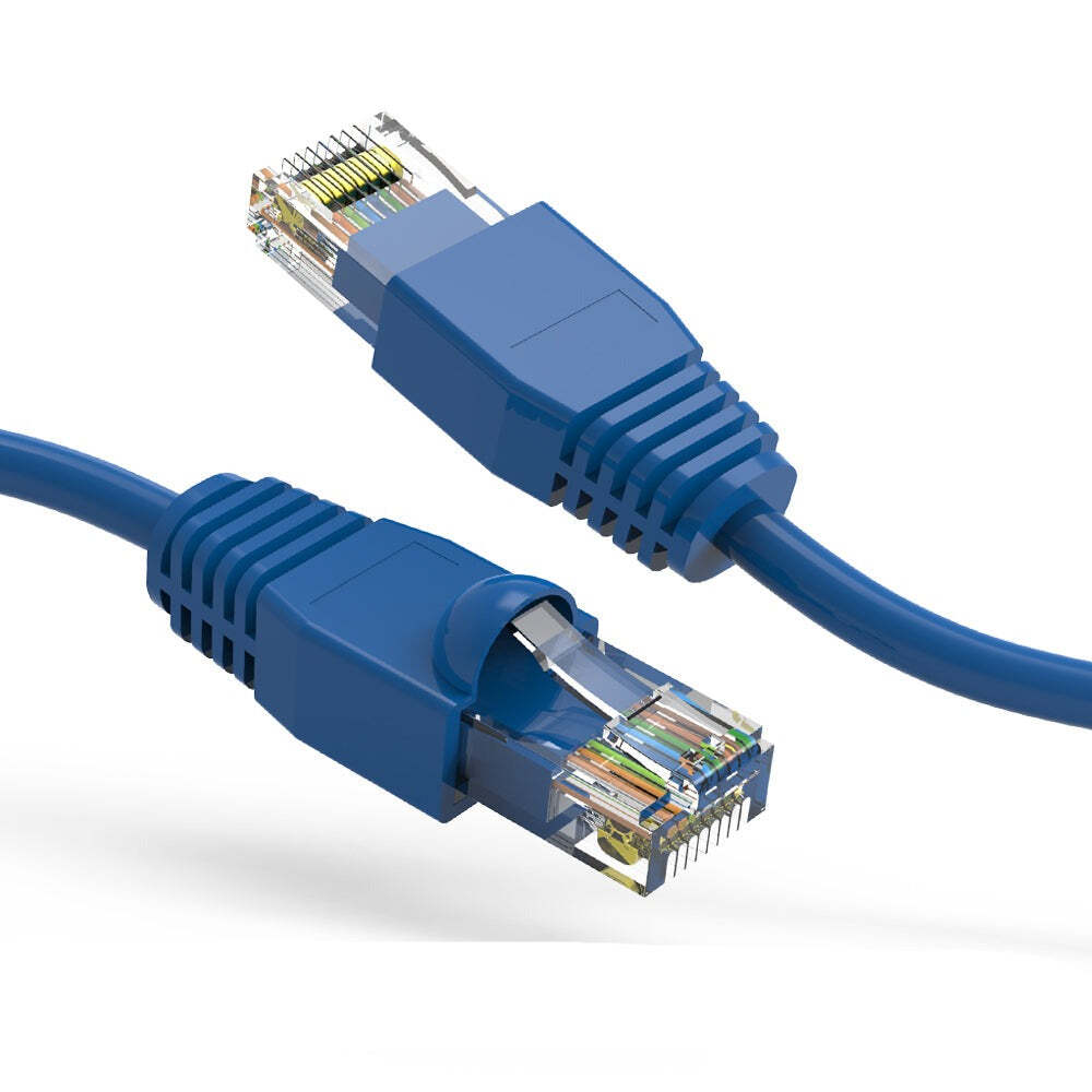 20Ft CAT6A UTP High-Speed Ethernet Booted Network Cable in Blue