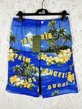 BNWT Gucci Yellow Hawaiian Cotton Bermuda Shorts Size 46