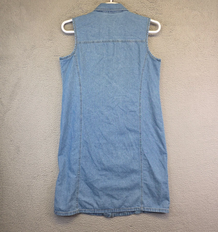 Vestido Denim Co Para Mujer L Azul Abotonado Y2K Denim Western Festival Cottagecore Foto 3 de 4
