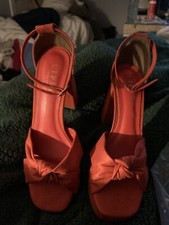 Womens BNWT Lipsy platform sandals Shoes Size 3 Coral xmas