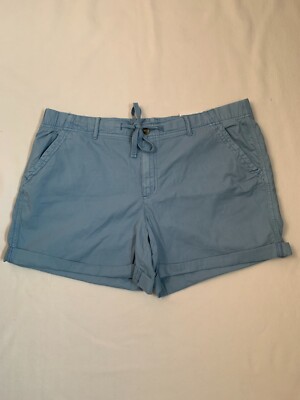 NWT Sonoma Women's Comfort Waist Light Blue Cotton Utility Shorts XXL 2XL