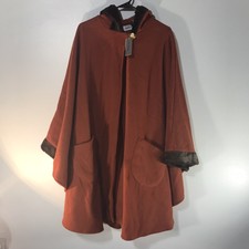 Le Moda Spice Hood Fur Trim Wrap Womens One Size New