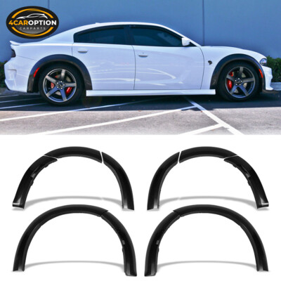 Fit 15-23 Dodge Charger Fender Flares Widebody Style Unpainted Black10PC ABS