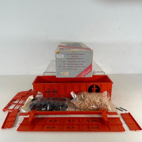 Kit de tolva para astillas de madera naranja Weaver 1109 O Illinois Central ICG 332445 con carga | Zustand: Used