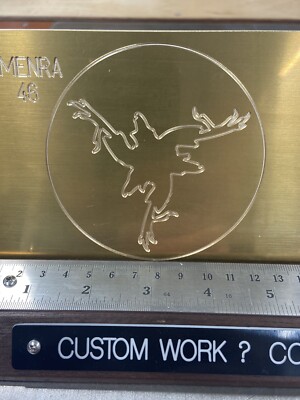 LARGE AMENRA SYMBOL BRASS MASTER PLATE FOR NEW HERMES ENGRAVER FONT TRAY