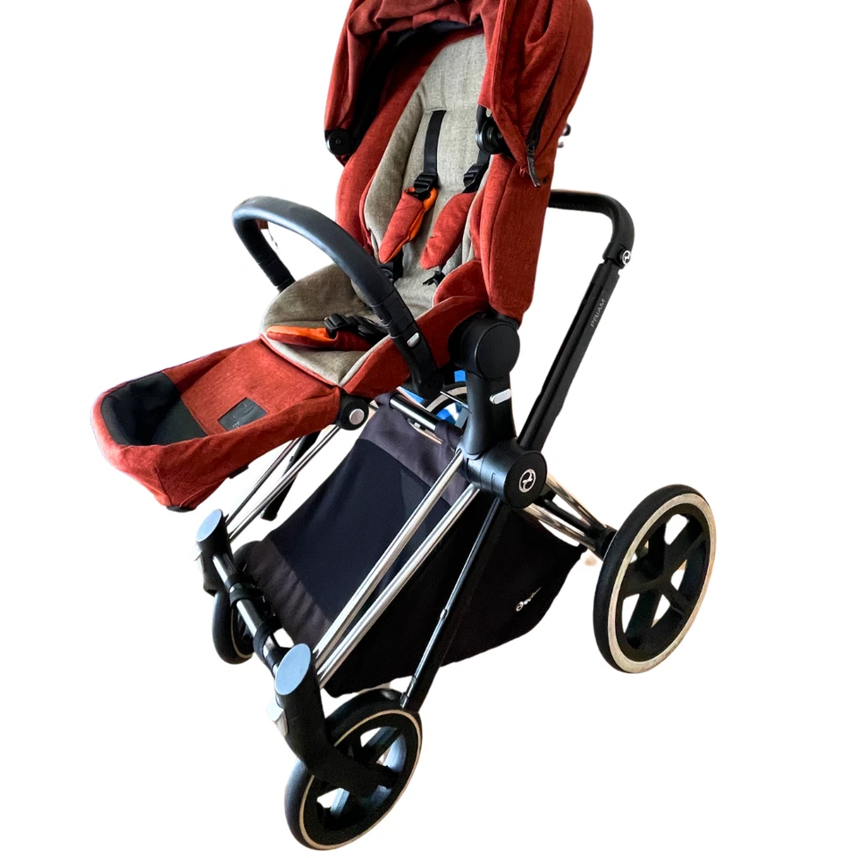 Cybex Priam Stroller Orange & Shopping Basket & Rain cover - Image 3 of 4