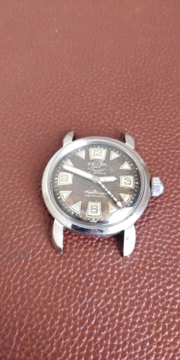 SERVICED WORKING 1955 Enicar Ultrasonic Healthways (sea pearl) 100