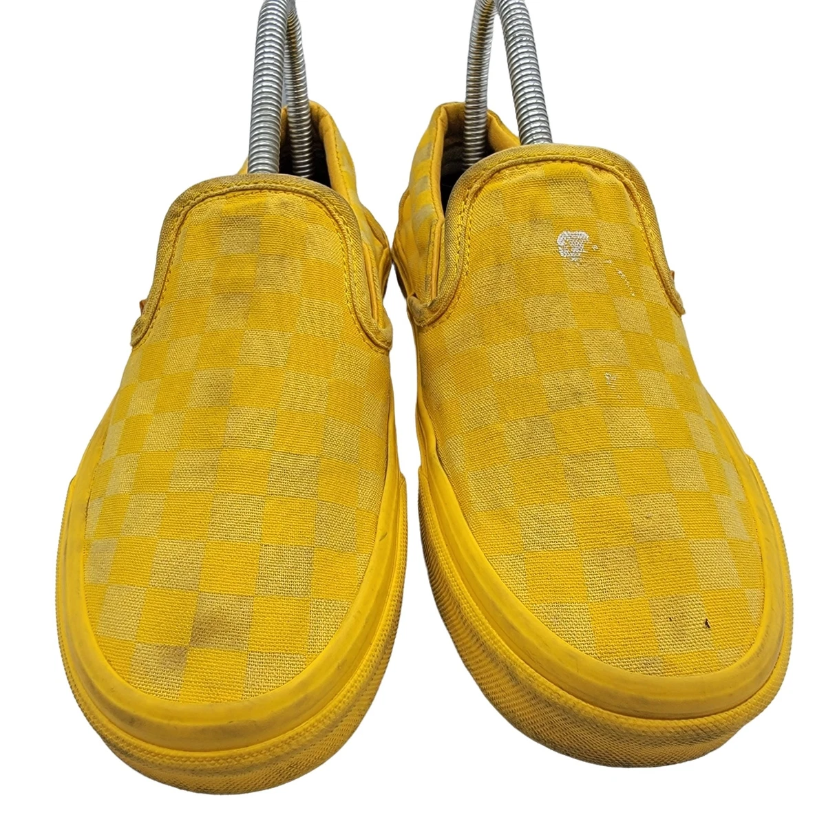 Vans Classic Slip On Womens 7 Spectra Yellow Checkerboard Low Top