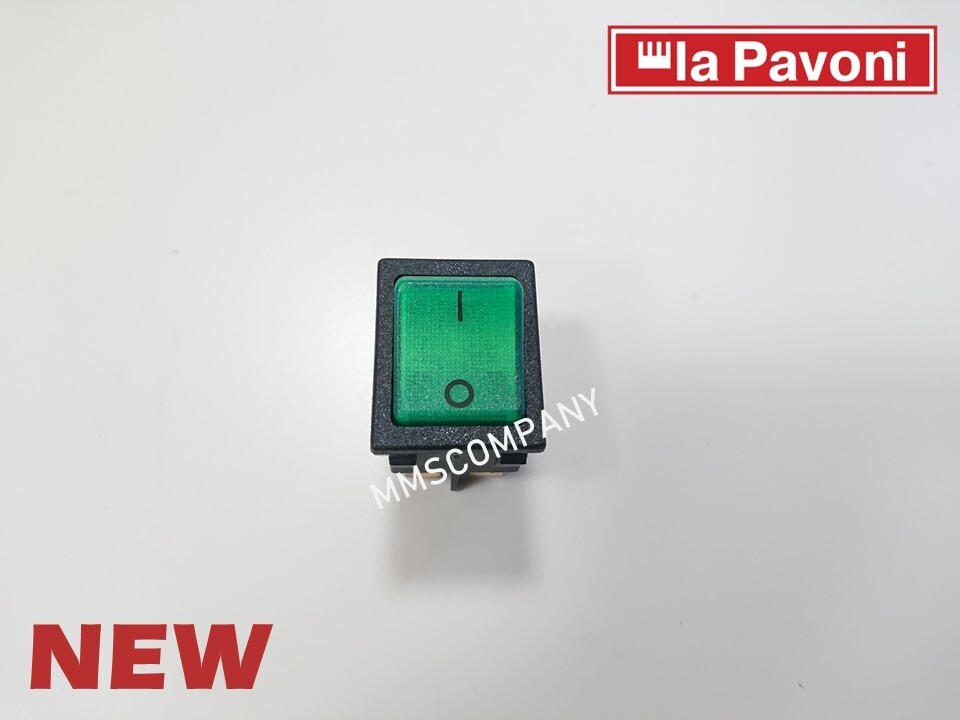 Interruttore Bipolare La Pavoni Originale 16A 250V – Verde – Per Macchina Espresso Professional (435061)