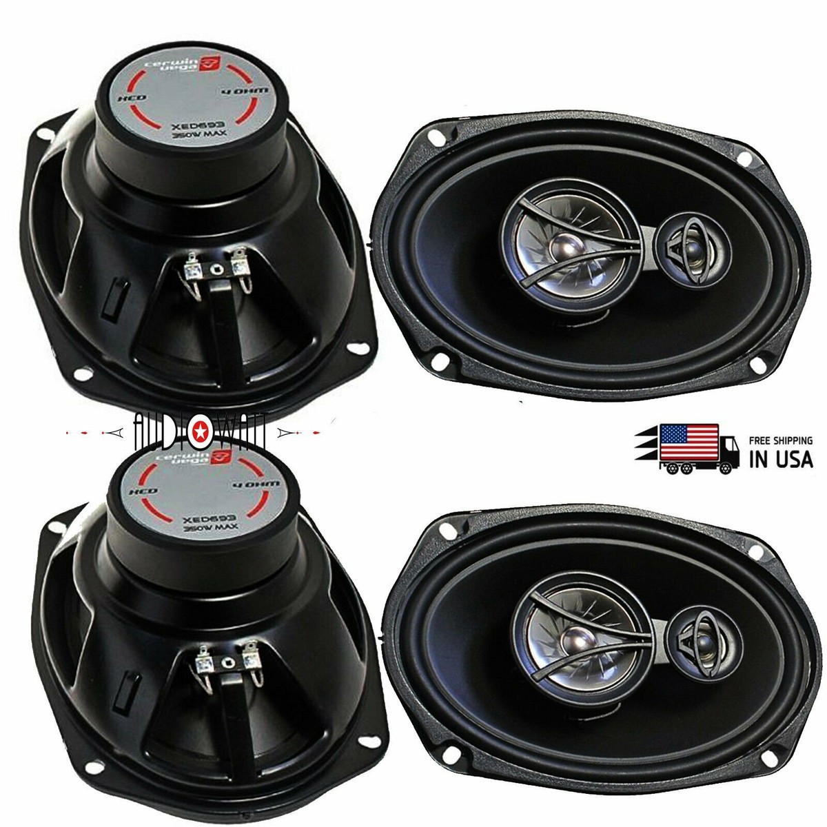 4x Cerwin-Vega XED693 6x9