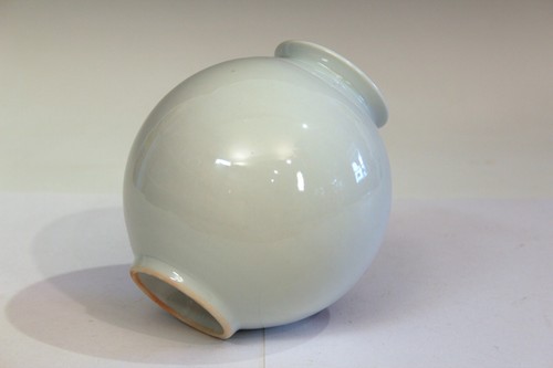 Jarrón vintage coreano de porcelana esmalte de hierro tarro de luna firmado por Ikebana - Imagen 4 de 10