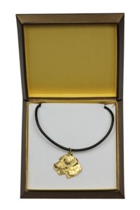 Authentic Dachshund Rough-Haired, Dackel, Teckel III - Dog Collar In Box, Gold-Plated