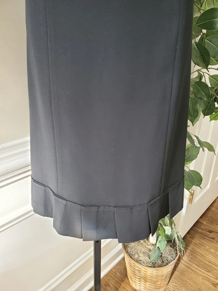 Vestido para mujer Jade negro 100 % poliéster cuello redondo sin mangas hasta la rodilla talla 6 Foto 3 de 4