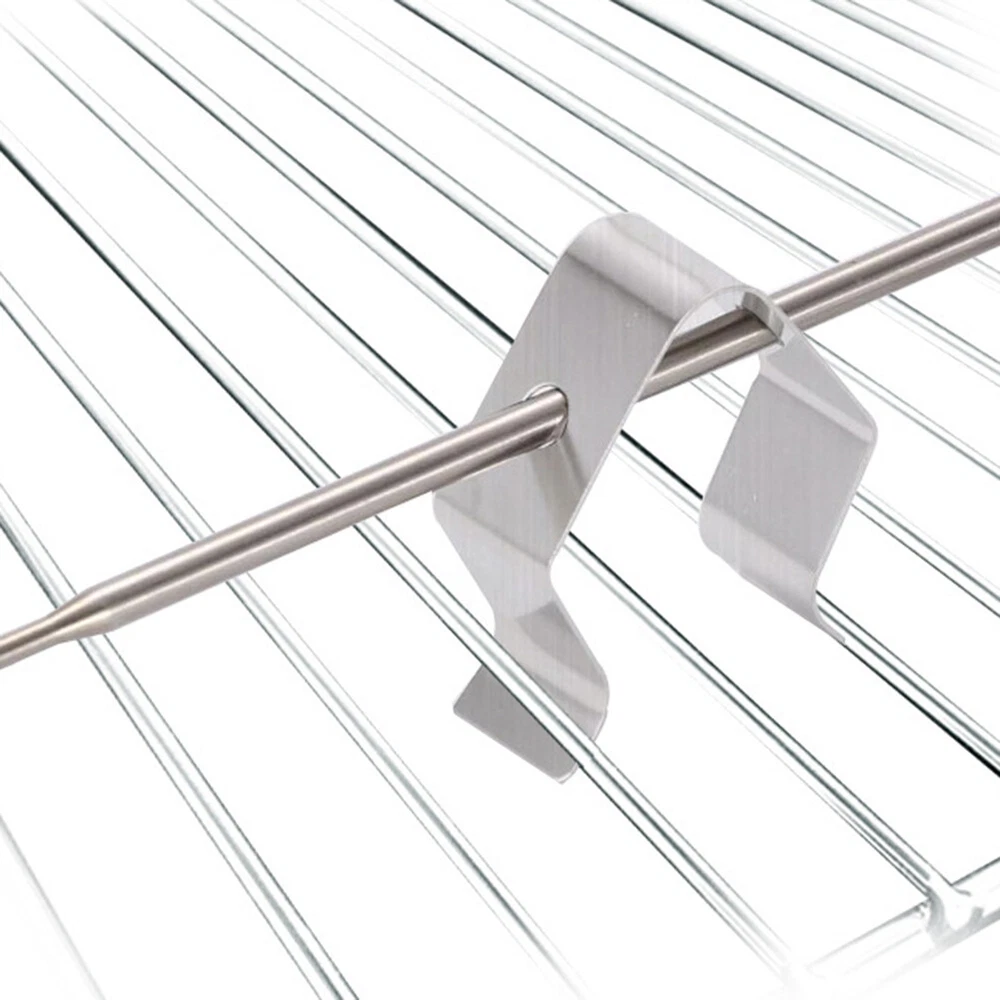 4Pcs Meat Thermometer Probe Clip Holder Stainless Steel Multifunctional