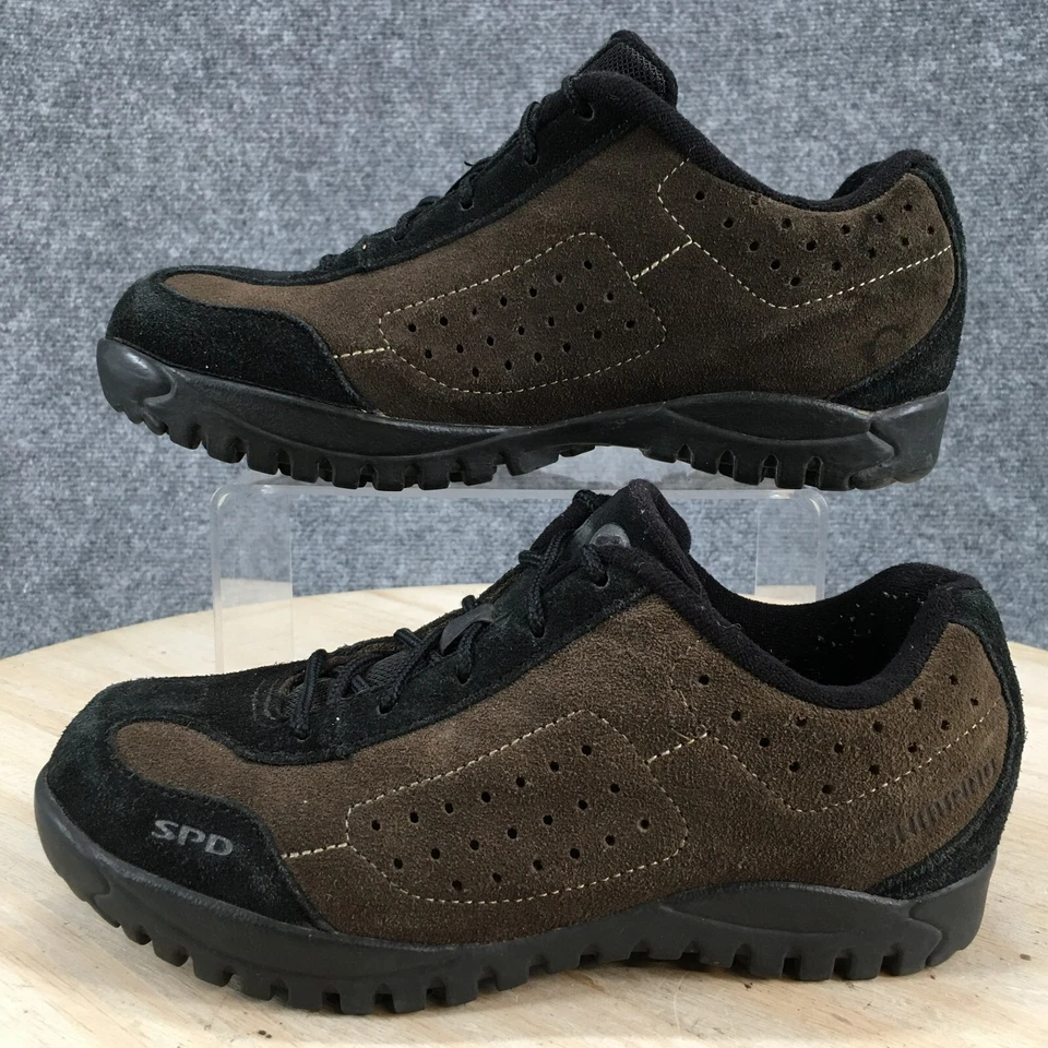 Shimano Zapatos Mujer 39 Ciclismo de Montaña Ciclismo Tenis Cuero Marrón Punta Redonda Foto 2 de 4