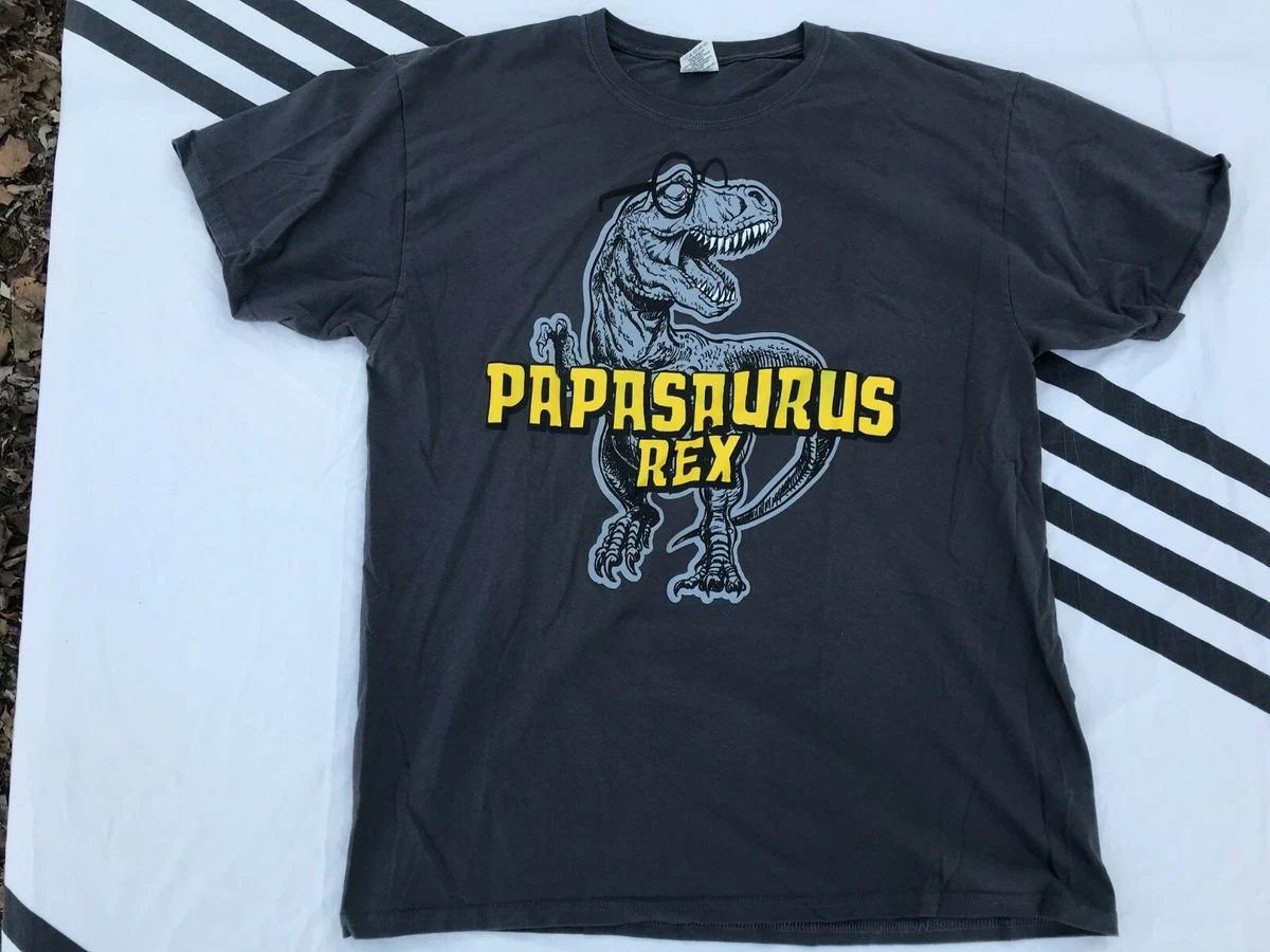 PAPASAURUS REX T SHIRT MEN S size L LARGE TEE mens GRAY eBay