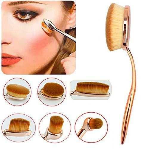 Rose Gold Toothbrush Elite Oval Make up Brushes Set Powder Foundation Contour - Picture 7 of 10