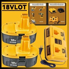 2PACK 18 Volt For DeWalt 18V NI-MH Battery /Dual Charger DC9096 DC9099 DC9096-2