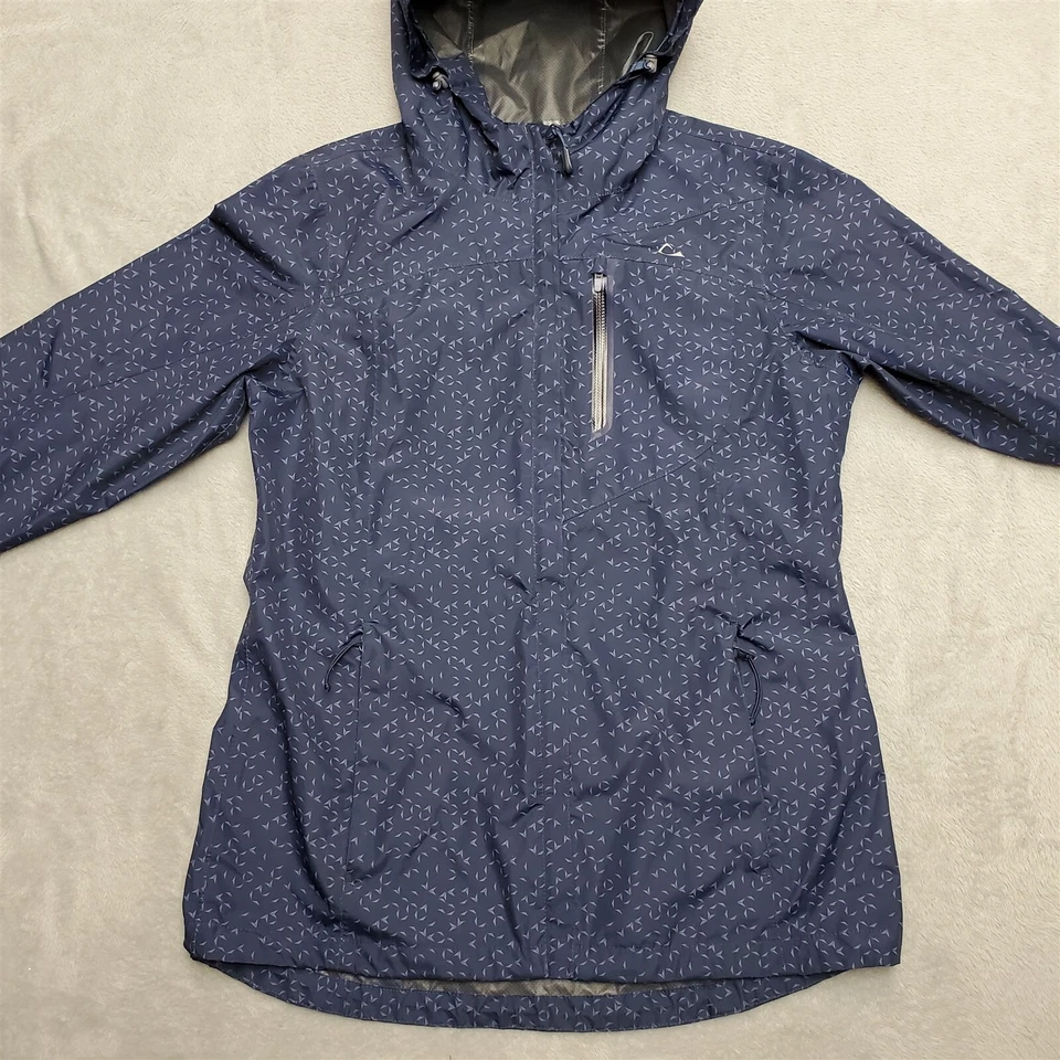 Chaqueta de Lluvia Paradox Mujer Pequeña Azul Con Capucha Bolsillos con Cremallera Poliuretano Ligero Foto 3 de 4