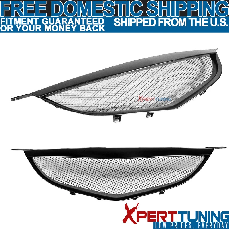 Fits 04 05 06 Mazda 3 Mazda3 4Dr ABS Unpainted Black Mesh Hood Grille Grill Foto 3 de 4