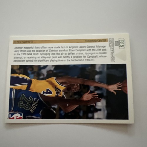 Carta Basket Upper Deck 1991-92 #R15 Elden Campbell Los Angeles Lakers Rookie - Foto 4 di 4
