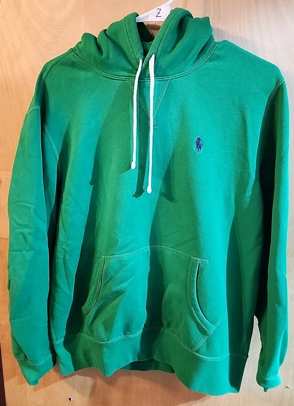Polo Ralph Lauren Pullover Felpa con Cappuccio Uomo Taglia Media Verde Piccolo Pony