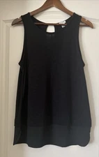 J.CREW Women's Sleeveless Black Top, Knit, Loose Fit with Key Hole Back, Size S