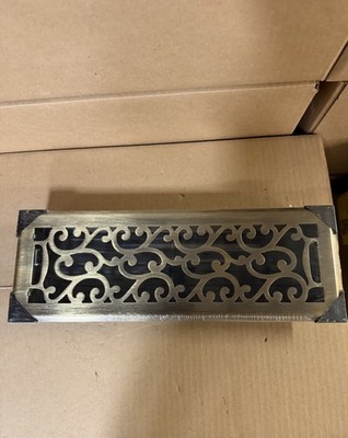 Decorative Metal Floor Register Vent Cover Antique Brass Finish