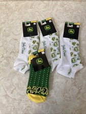 4 Pairs JOHN DEERE Women  s-Girls Socks 3 Pair Are Ankle Socks NEW Sz 4-10