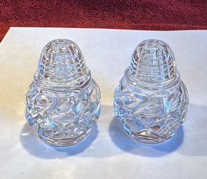 Vintage Cut Glass Crystal Salt and Pepper Shakers