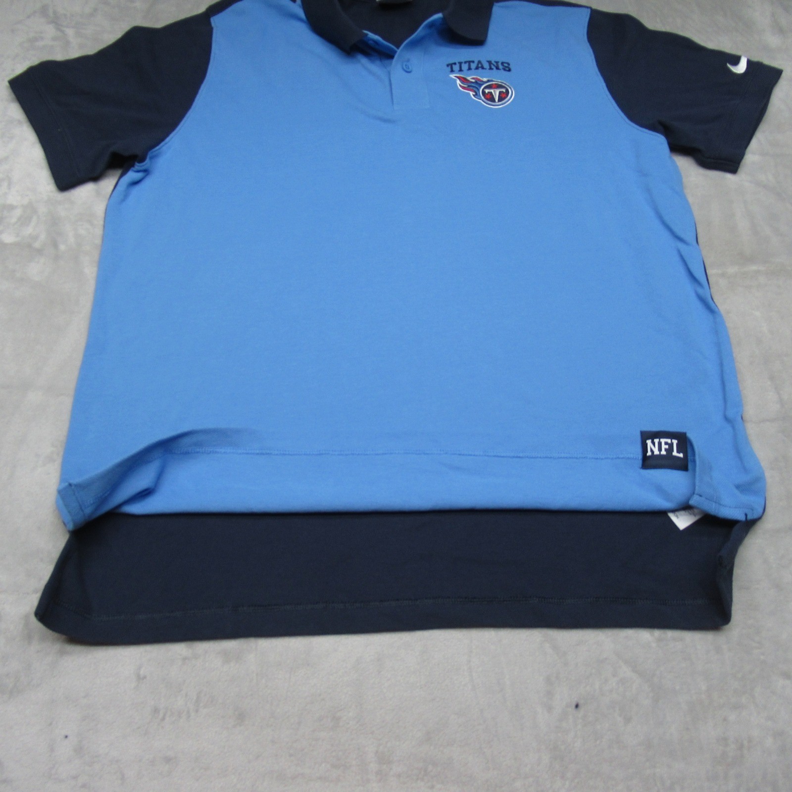Tennessee Titans Nike Polo Shirt Mens Large Blue NFL DryFit Training Team Golf thumbnail 6