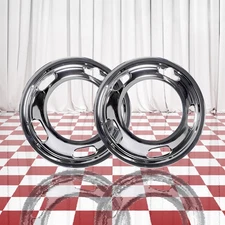 2pc Chrome 17" Push-On Front Wheel Simulators for 2019-2025 RAM 3500 Tradesman