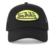 Von Dutch Black Yellow Logo Mesh Trucker Hat Adjustable. One Size. New