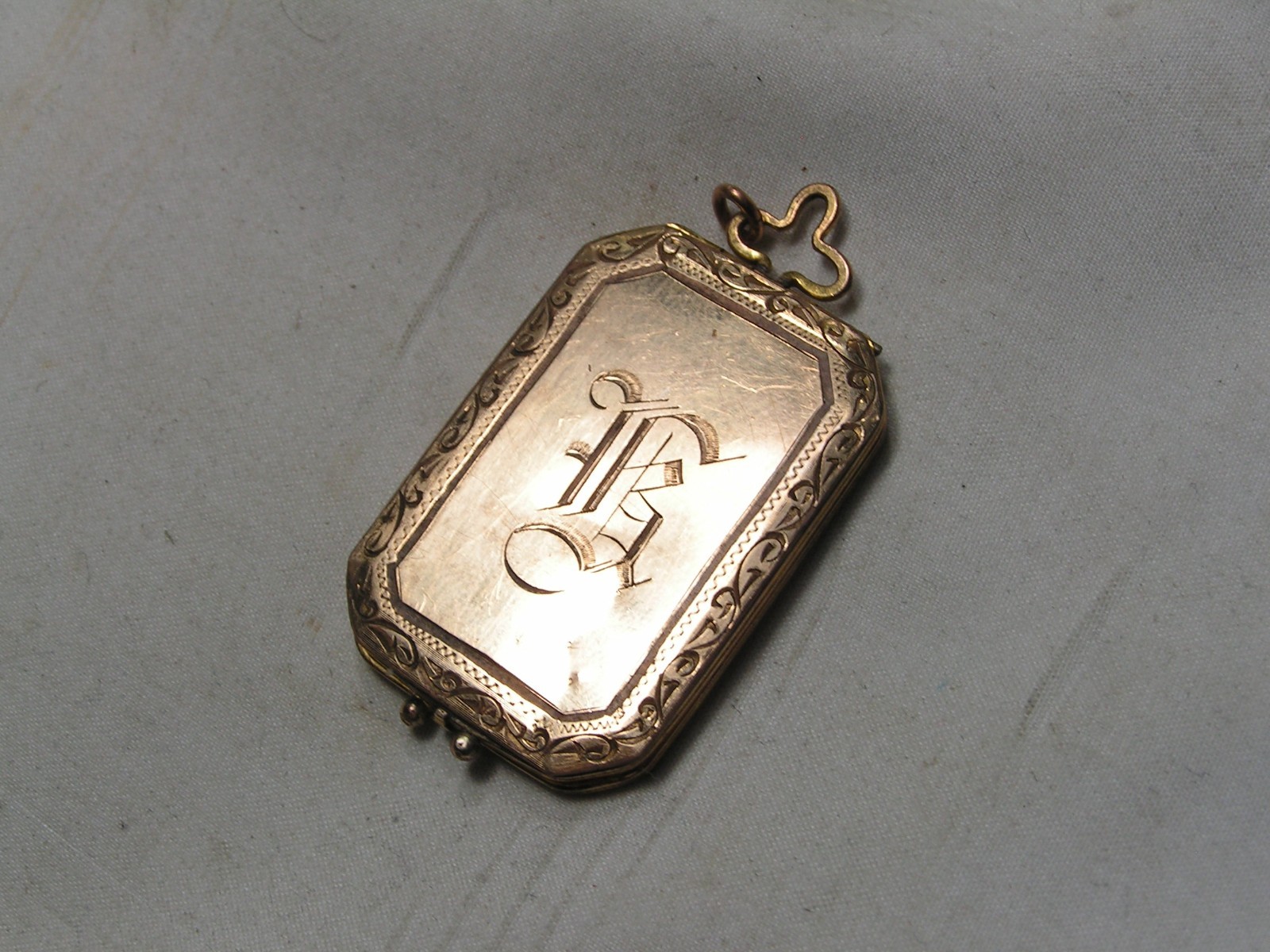 ...Victorian Gold Filled Initial 'B' Rectangle Lo… - image 5