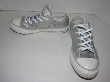 Converse Silver Bling Sparkles Chuck Taylor Bridal Wedding Shoes Womens Size 6