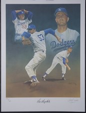 DON DRYSDALE - PRINTED ART SIGNED IN PENCIL CIRCA 1986 WITH CO-SIGNERS