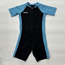 ZOKE Kids One-Piece Kids Boxer Short-Sleeved Zip Up Training Swimsuit Size 12
