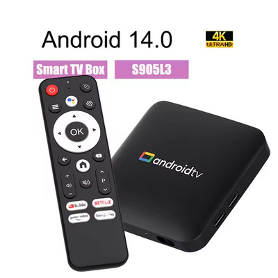 H96 Max Android 14 TV Box 4K Smart Media Player S905L3 Quad Core WiFi BT