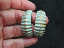 Vintage Metal Crinkle Hoop Pierced Large Earrings