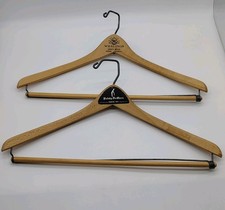 Set of 2 vintage wishbone Wooden suit hangers Batts