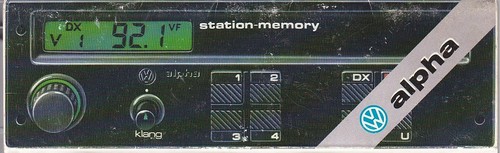 VW Radio ALPHA Bedienungsanleitung 1988 Betriebsanleitung Handbuch RN
