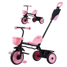 VEVOR Toddler Tricycle with Push Handle Kids Trike for 1.5-5 Year Old Adjustable