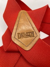 DULUTH TRADING CO. Red Suspenders -SIDE CLIP 2 Wide Elastic Work Leather X